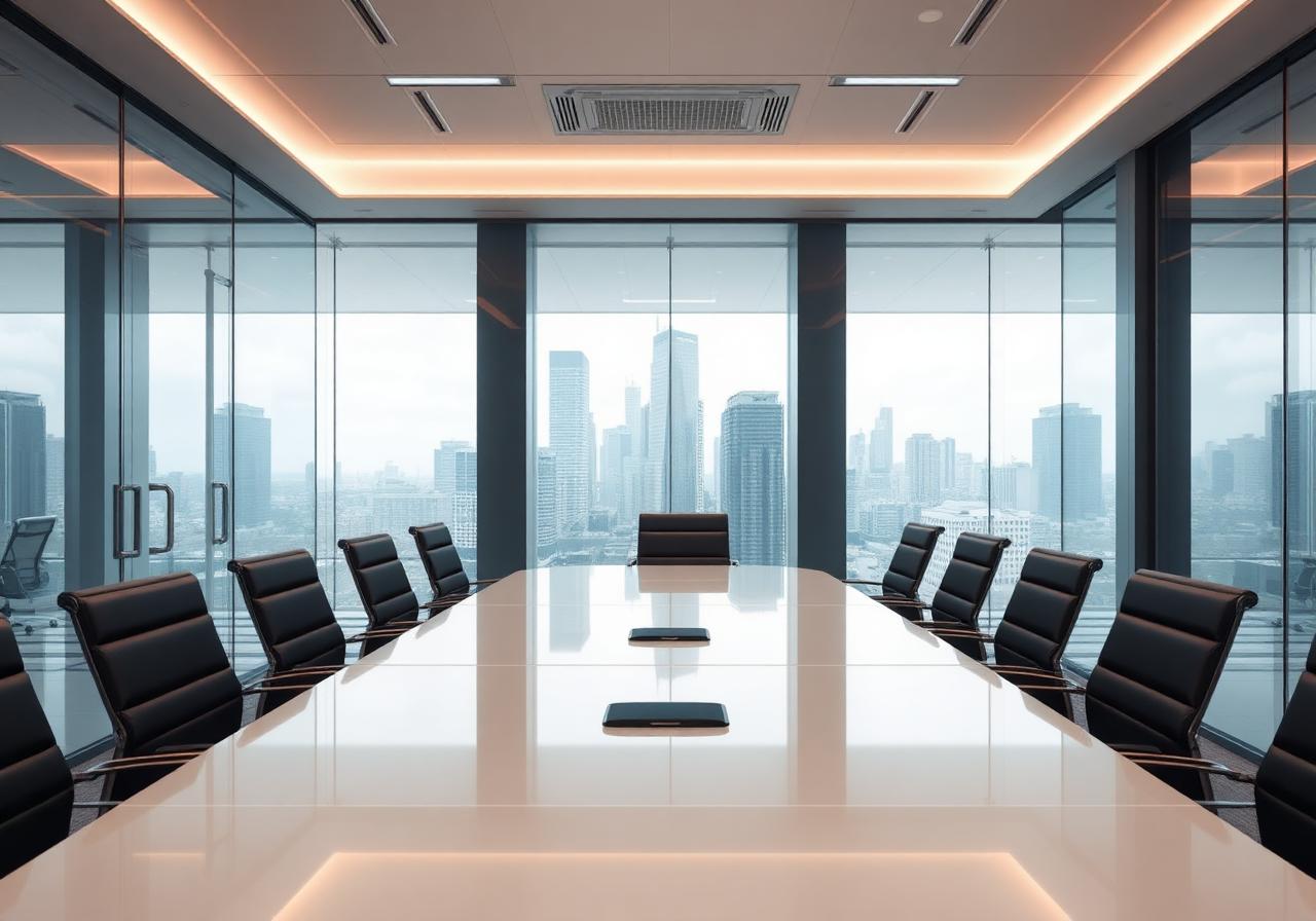 Spotless modern corporate conference room